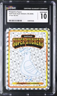 Image for Perspective Pigeon | VeeFriends Super Stickers: SS | 5 Year OG Art | CGC GEM MINT 10