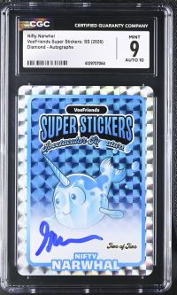 Image for Nifty Narwhal | VeeFriends Super Stickers: SS | Diamond, Autographs - Gary Vee | CGC 9