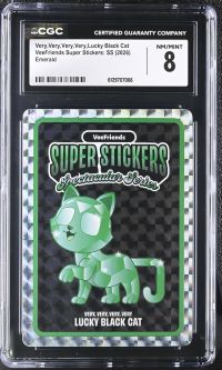 Image for Very,Very,Very,Very,Lucky Black Cat | VeeFriends Super Stickers: SS | Emerald | CGC 8