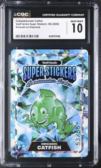 Image for Compassionate Catfish | VeeFriends Super Stickers: SS | Emerald on Diamond | CGC GEM MINT 10