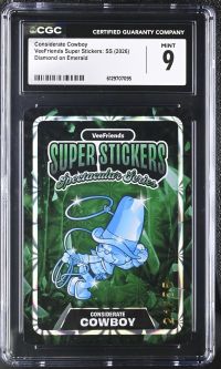 Image for Considerate Cowboy | VeeFriends Super Stickers: SS | Diamond on Emerald | CGC 9