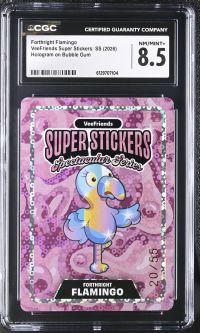 Image for Forthright Flamingo | VeeFriends Super Stickers: SS | Hologram on Bubble Gum | CGC 8.5