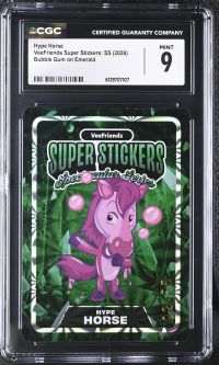 Image for Hype Horse | VeeFriends Super Stickers: SS | Bubble Gum on Emerald | CGC 9
