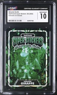 Image for Genuine Giraffe | VeeFriends Super Stickers: SS | Emerald on Emerald | CGC GEM MINT 10