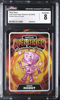 Image for 'Rare' Robot | VeeFriends Super Stickers: SS | Bubble Gum on Lava | CGC 8