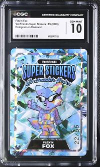 Image for Flex'n Fox | VeeFriends Super Stickers: SS | Hologram on Diamond | CGC GEM MINT 10