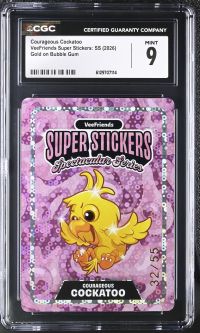 Image for Courageous Cockatoo | VeeFriends Super Stickers: SS | Gold on Bubble Gum | CGC 9