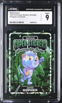 Image for Gifted Gopher | VeeFriends Super Stickers: SS | Hologram on Emerald | CGC 9