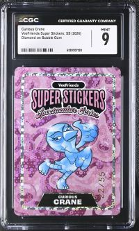 Image for Curious Crane | VeeFriends Super Stickers: SS | Diamond on Bubble Gum | CGC 9