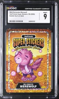 Image for Well-Connected Werewolf | VeeFriends Super Stickers: SS | Bubble Gum on Gold | CGC 9
