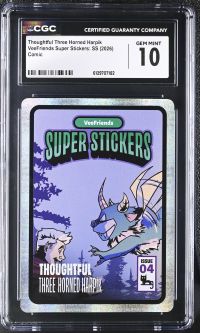 Image for Thoughtful Three Horned Harpik | VeeFriends Super Stickers: SS | Comic | CGC GEM MINT 10