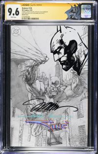 Image for Batman #158 | Sketch Cover | CGC 9.6 | Signature SeriesCGC Signature Series witnessed the Alex Sinclair signing on 10/10/25.CGC Signature Series witnessed the Jim Lee signing on 3/21/26.CGC Signature Series witnessed the Scott Williams signing on 10/10/25.spine stress lines back coverSIGNED & SKETCH BY JIM LEE ON 3/21/26 & SIGNED BYALEX SINCLAIR & SCOTT WILLIAMS ON 10/10/25Batman #923Jeph Loeb storyJim Lee & Scott Williams cover & art