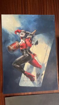 Image for Harley Quinn – Original Oil Painting 🎭💥 A3 size
