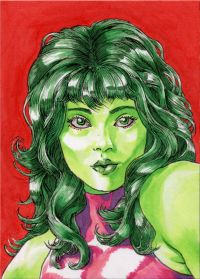 Image for She-Hulk Trading Card Original Art by Adrian Prudhomme