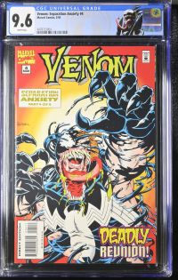 Image for Venom: Separation Anxiety #4 | CGC 9.6 | Universalspine stress lines right top of back coverScream appearance."Death" of Phage & Riot.Howard Mackie storyRon Randall & Sam de la Rosa artRon Randall cover