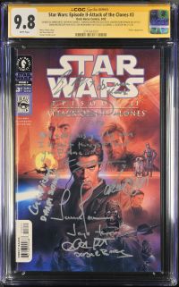 Image for Star Wars: Episode II-Attack of the Clones #3 CGC 9.8 Signed by Temuera Morrison, Ahmed Best, Anthony Daniels, Hayden Christensen, Ewan McGregor, Ian McDiarmid & Samuel L. Jackson