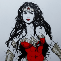 Image for Wonder Woman original artwork A3 size.