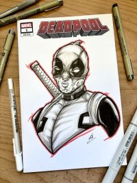 Image for Deadpool sketch cover by Kang Jing (KJ)