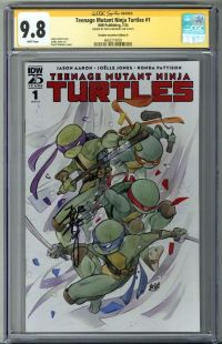 Image for TEENAGE MUTANT NINJA TURTLES #1 CGC 9.8 SS SIGNED PEACH MOMOKO 1:100 RATIO RARE