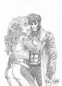 Image for Rogue and Gambit Pencil Art