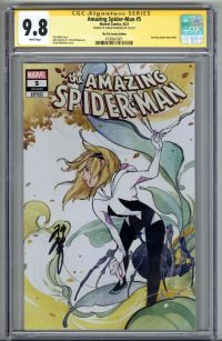 Image for AMAZING SPIDER MAN #5 CGC 9.8 SS SIGNED PEACH MOMOKO VARIANT COVER LOW POP RARE