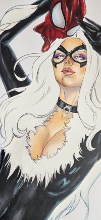 Image for BLACK CAT - Original Art Pin-Up  (Copic Markers)