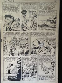 Image for 1964 Twice-Up Silver Age Kirby page…. Sgt. Fury and his Howling Commandos issue 6 page 23 (last page of issue)! Pencils by Jack Kirby !! Inks by Geo Bell (George Roussos). Art measures 14x21 inches! Features Nick Fury and his whole crew!