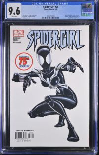 Image for Spider-Girl #75 | CGC 9.6 | UniversalSpider-Girl dons a new costume.Elektra, Black Tarantula, Canis &Lady Octopus appearance.Tom DeFalco & Ron Frenz storyPat Olliffe, Al Williamson &Sal Buscema art