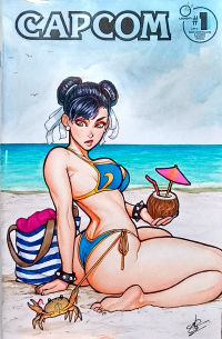 Image for Street Fighter & Friends Swimsuit Special 2025 #1 - Chun-Li Bikini Sketch Cover by MRGunn
