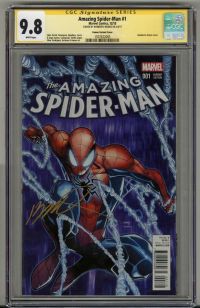 Image for AMAZING SPIDER-MAN #1 CGC 9.8 SS SIGNED HUMBERTO RAMOS VARIANT COVER LOW POP