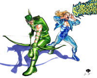 Image for Green Arrow and Black Canary 8x10 by Adrian Prudhomme