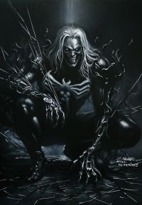 Image for Knull on black paper 11x17  homage to spider man 1 after Todd McFarlane by Manu Silva 