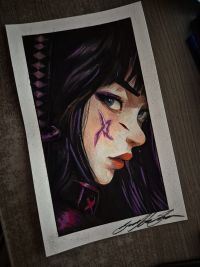 Image for Psylocke - Pinup art by Guilherme Silva - 7,0" x 11,5"