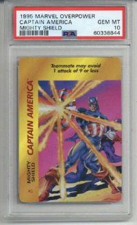 Image for 1995 MARVEL OVERPOWER CAPTAIN AMERICA MIGHTY SHIELD PSA 10 LOW POP VERY RARE