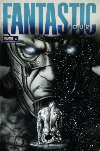 Image for Galactus And silver Surfer charcoal pencils And AirBrush sketch cover by Manu Silva