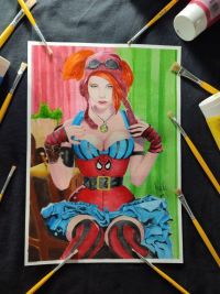 Image for Mary jane  (Steampunk) 9x12 -Acrylic Paint .