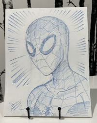 Image for Spider-Man Blue Pencil Sketch Signed by Michael Dooney