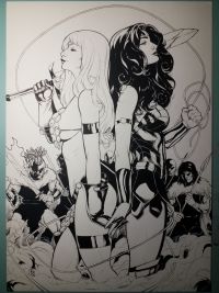 Image for Red Sonja and Wonder Woman Original Art Cover A3 