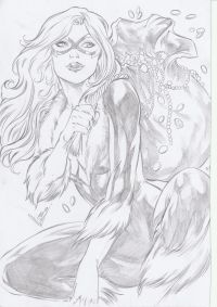 Image for Black Cat Pencil Sketch (9x12)