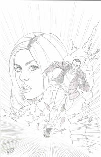 Image for Doctor Who Ninth Doctor & Rose Unpublished Original Penciled Cover by Blair Shedd