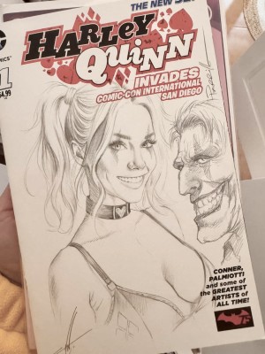 Carla Cohen & Lucio Parrillo | Harley Quinn Invades SDCC Sketch Cover by Lucio Parrillo and Carla Cohen | Raremarq (Buy It Now)