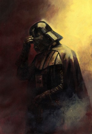 Giovanni Panarello | dart vader | Oil on 300 gsm paper | Raremarq (Buy It Now)