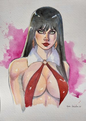 Marc Holanda | Vampirella Watercolor Art 9x12 | Raremarq (Buy It Now)