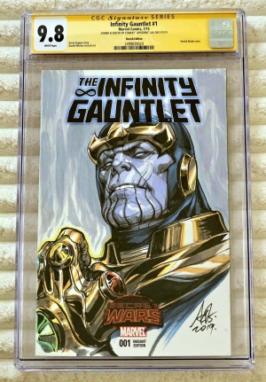 ** Original Art Sketch Cover - Artgerm THANOS Infinity Gauntlet #1 CGC 9.8 **