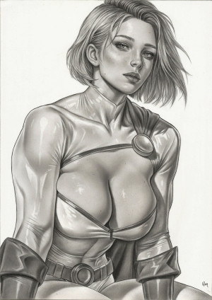 Alan Borges - Power Girl Portrait Illustration