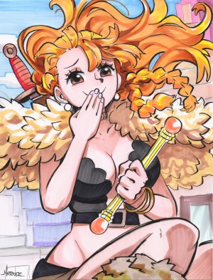 Chris Metzner - Smug Nami Original Drawing by Chris Metzner