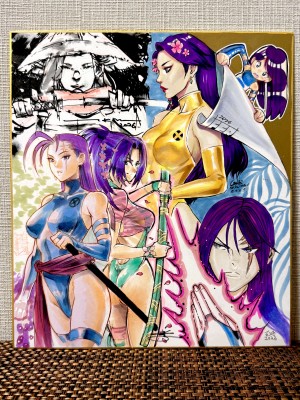 Eric Chen - Original Psylocke Sketches on Shikishi Board