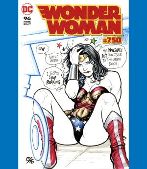 Frank Cho - Wonder Woman Meets the Invisible Jet sketch cover by Frank Cho