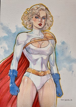 Marc Holanda | Power Girl Illustration 9x12 | Raremarq