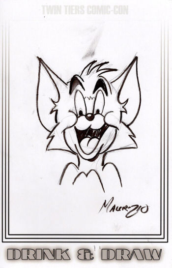 Image of TOM CAT INK SKETCH SIGNED RICHARD MAURIZIO